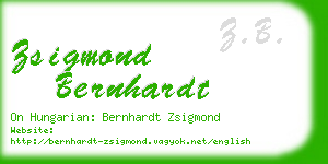 zsigmond bernhardt business card